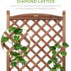 imageBest Choice Products Set of 2 48in Wood Planter Box ampamp Diamond Lattice Trellis Mobile Outdoor Raised Garden Bed for Climbing Plants wDrainage Holes Optional Wheels  WalnutSet of 1