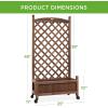 imageBest Choice Products Set of 2 48in Wood Planter Box ampamp Diamond Lattice Trellis Mobile Outdoor Raised Garden Bed for Climbing Plants wDrainage Holes Optional Wheels  WalnutSet of 2