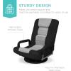 imageBest Choice Products Swivel Gaming Chair 360 Degree Multipurpose Floor Chair Rocker for TV Reading Playing Video Games wLumbar Support Armrest Handles Adjustable Foldable Backrest  BlackBlueBlackGray