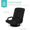 imageBest Choice Products Swivel Gaming Chair 360 Degree Multipurpose Floor Chair Rocker for TV Reading Playing Video Games wLumbar Support Armrest Handles Adjustable Foldable Backrest  BlackBlueBlackBlack
