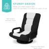 imageBest Choice Products Swivel Gaming Chair 360 Degree Multipurpose Floor Chair Rocker for TV Reading Playing Video Games wLumbar Support Armrest Handles Adjustable Foldable Backrest  BlackBlueBlackWhite