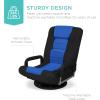 imageBest Choice Products Swivel Gaming Chair 360 Degree Multipurpose Floor Chair Rocker for TV Reading Playing Video Games wLumbar Support Armrest Handles Adjustable Foldable Backrest  BlackBlueBlackBlue
