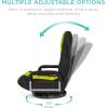 imageBest Choice Products Swivel Gaming Chair 360 Degree Multipurpose Floor Chair Rocker for TV Reading Playing Video Games wLumbar Support Armrest Handles Adjustable Foldable Backrest  BlackBlueBlackYellow