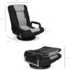imageBest Choice Products Swivel Gaming Chair 360 Degree Multipurpose Floor Chair Rocker for TV Reading Playing Video Games wLumbar Support Armrest Handles Adjustable Foldable Backrest  BlackBlueBlackGray