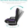 imageBest Choice Products Swivel Gaming Chair 360 Degree Multipurpose Floor Chair Rocker for TV Reading Playing Video Games wLumbar Support Armrest Handles Adjustable Foldable Backrest  BlackBlueBlackPurple