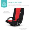 imageBest Choice Products Swivel Gaming Chair 360 Degree Multipurpose Floor Chair Rocker for TV Reading Playing Video Games wLumbar Support Armrest Handles Adjustable Foldable Backrest  BlackBlueBlackRed