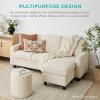 imageBest Choice Products Upholstered Sectional Sofa for Home Apartment Dorm Bonus Room Compact Spaces wChaise Lounge 3Seat LShape Design Reversible Ottoman Bench 680lb Capacity  BlueGrayAqua