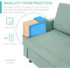imageBest Choice Products Upholstered Sectional Sofa for Home Apartment Dorm Bonus Room Compact Spaces wChaise Lounge 3Seat LShape Design Reversible Ottoman Bench 680lb Capacity  BlueGrayAqua