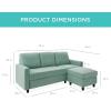 imageBest Choice Products Upholstered Sectional Sofa for Home Apartment Dorm Bonus Room Compact Spaces wChaise Lounge 3Seat LShape Design Reversible Ottoman Bench 680lb Capacity  BlueGrayAqua