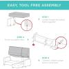 imageBest Choice Products Upholstered Sectional Sofa for Home Apartment Dorm Bonus Room Compact Spaces wChaise Lounge 3Seat LShape Design Reversible Ottoman Bench 680lb Capacity  BlueGrayAqua