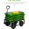 imageBest Choice Products Utility Garden Cart Wagon for Lawn Yard wHeavyDuty Steel 400lb Weight Capacity Removable Sides Long Handle 10in Tires  GreenGray