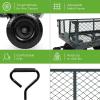 imageBest Choice Products Utility Garden Cart Wagon for Lawn Yard wHeavyDuty Steel 400lb Weight Capacity Removable Sides Long Handle 10in Tires  GreenGray