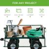 imageBest Choice Products Utility Garden Cart Wagon for Lawn Yard wHeavyDuty Steel 400lb Weight Capacity Removable Sides Long Handle 10in Tires  GreenGreen