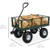 imageBest Choice Products Utility Garden Cart Wagon for Lawn Yard wHeavyDuty Steel 400lb Weight Capacity Removable Sides Long Handle 10in Tires  GreenGreen