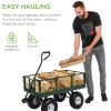 imageBest Choice Products Utility Garden Cart Wagon for Lawn Yard wHeavyDuty Steel 400lb Weight Capacity Removable Sides Long Handle 10in Tires  GreenGreen