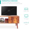 imageBest Choice Products Wooden MidCentury Modern Coffee Table Accent Furniture for Living Room Indoor Home Dcor wOpen Storage Shelf Wood Grain Finish  BrownBrown