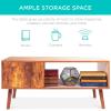 imageBest Choice Products Wooden MidCentury Modern Coffee Table Accent Furniture for Living Room Indoor Home Dcor wOpen Storage Shelf Wood Grain Finish  BrownBrown