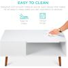 imageBest Choice Products Wooden MidCentury Modern Coffee Table Accent Furniture for Living Room Indoor Home Dcor wOpen Storage Shelf Wood Grain Finish  BrownWhiteBrown