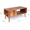 imageBest Choice Products Wooden MidCentury Modern Coffee Table Accent Furniture for Living Room Indoor Home Dcor wOpen Storage Shelf Wood Grain Finish  BrownBrown