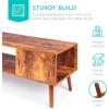 imageBest Choice Products Wooden MidCentury Modern Coffee Table Accent Furniture for Living Room Indoor Home Dcor wOpen Storage Shelf Wood Grain Finish  BrownBrown
