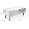 imageBest Choice Products Wooden MidCentury Modern Coffee Table Accent Furniture for Living Room Indoor Home Dcor wOpen Storage Shelf Wood Grain Finish  BrownWhiteBrown