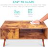 imageBest Choice Products Wooden MidCentury Modern Coffee Table Accent Furniture for Living Room Indoor Home Dcor wOpen Storage Shelf Wood Grain Finish  BrownBrown