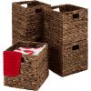 imageBest Choice Products 12x12in Hyacinth Baskets Rustic Set Of 5 Multipurpose Collapsible Storage Organizer Handwoven Laundry Totes for Bedroom Living Room Shelves wInserts  NaturalBrown