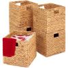 imageBest Choice Products 12x12in Hyacinth Baskets Rustic Set Of 5 Multipurpose Collapsible Storage Organizer Handwoven Laundry Totes for Bedroom Living Room Shelves wInserts  NaturalNatural