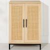 imageBest Choice Products 2Door Natural Rattan 34 x 24in Multiuse Storage Cabinet for Bathroom Living Dining Room Entryway wAdjustable Shelves