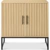 imageBest Choice Products 2Door Rattan Storage Cabinet Accent Furniture Multifunctional Cupboard for Living Room Hallway Kitchen Sideboard Buffet Table wNonScratch Foot Pads  NaturalNatural