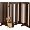 imageBest Choice Products 315in 3Panel Freestanding Wooden Pet Gate wWalk Through Door Adjustable Pen Support Feet  EspressoEspresso