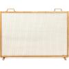 imageBest Choice Products 38x27in Single Panel Fireplace Screen Handcrafted Steel Mesh Spark Guard for Living Room Bedroom Dcor wHandles  BlackAntique Gold