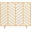 imageBest Choice Products 38x31in Single Panel Handcrafted Wrought Iron Mesh Chevron Fireplace Screen Fire Spark Guard for Living Room Bedroom Dcor wDistressed Antique Finish  PewterGold