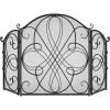 imageBest Choice Products 3Panel 55x33in Solid Wrought Iron SeeThrough Metal Fireplace Screen Spark Guard Safety Protector wDecorative Scroll  CopperBlack