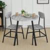 imageBest Choice Products 3Piece MidCentury Modern Round Dining Set Space Saving Dinette for Kitchen Dining Room Small Space wMetal Legs  GrayGrey