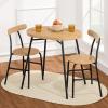 imageBest Choice Products 3Piece Modern Oval Dining Table Set Small Kitchen Dinette w 2 Chairs Metal Frame Curved Backrests  GrayBlackNaturalBlack