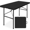imageBest Choice Products 4ft Plastic Folding Table Indoor Outdoor Heavy Duty Portable wHandle Lock for Picnic Party Camping  WhiteBlack