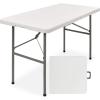 imageBest Choice Products 4ft Plastic Folding Table Indoor Outdoor Heavy Duty Portable wHandle Lock for Picnic Party Camping  WhiteWhite