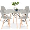 imageBest Choice Products 5Piece Dining Set Compact MidCentury Modern Table ampamp Chair Set for Home Apartment w 4 Chairs Plastic Seats Wooden Legs Metal Frame  BlueOakGrayOak