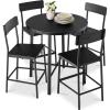 imageBest Choice Products 5Piece Modern Round Counter Height Dining Set for Home Kitchen Dining Room w 4 Chairs 15in Thick Table  BrownBlack