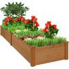 imageBest Choice Products 8x2ft Outdoor Wooden Raised Garden Bed Planter for Vegetables Grass Lawn Yard  NaturalAcorn Brown