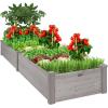 imageBest Choice Products 8x2ft Outdoor Wooden Raised Garden Bed Planter for Vegetables Grass Lawn Yard  NaturalGray