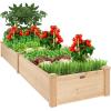 imageBest Choice Products 8x2ft Outdoor Wooden Raised Garden Bed Planter for Vegetables Grass Lawn Yard  NaturalNatural