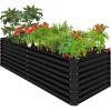 imageBest Choice Products 8x4x2ft Outdoor Metal Raised Garden Bed Deep Root Planter Box for Vegetables Flowers Herbs and Succulents w 478 Gallon Capacity  TerracottaBlack
