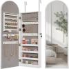 imageBest Choice Products Arch Mirror Jewelry Cabinet Jewelry Storage Organizer Armoire Lockable Wall or Door Mountable FullLength Mirror  BlackSilver