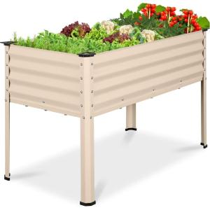 imageBest Choice Products 48x24x30in Galvanized Raised Garden Bed Metal Elevated Planter Box Vegetable Garden for Backyard Patio Balcony  CharcoalBeige