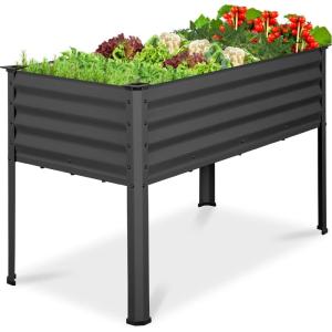 imageBest Choice Products 48x24x30in Galvanized Raised Garden Bed Metal Elevated Planter Box Vegetable Garden for Backyard Patio Balcony  CharcoalCharcoal
