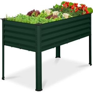 imageBest Choice Products 48x24x30in Galvanized Raised Garden Bed Metal Elevated Planter Box Vegetable Garden for Backyard Patio Balcony  CharcoalDark Green