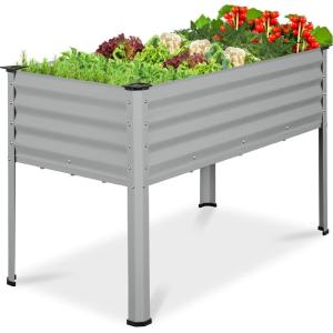 imageBest Choice Products 48x24x30in Galvanized Raised Garden Bed Metal Elevated Planter Box Vegetable Garden for Backyard Patio Balcony  CharcoalMoonlight Gray