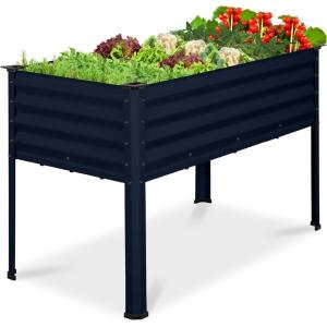 imageBest Choice Products 48x24x30in Galvanized Raised Garden Bed Metal Elevated Planter Box Vegetable Garden for Backyard Patio Balcony  CharcoalNavy Blue
